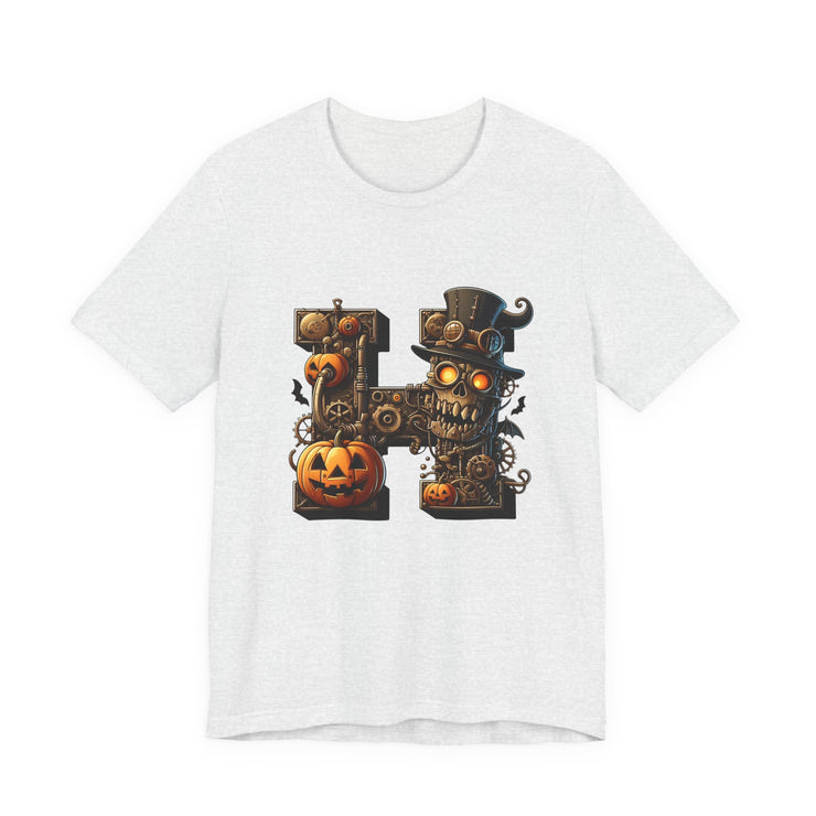 Halloween Themed Unisex Tee, Pumpkin Shirt, October Fest T-Shirt, Scary Skull Top, Spooky Shirt, Ghoulish Fashion