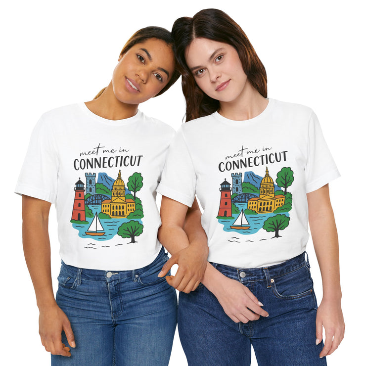 Connecticut Graphic Tee, Unisex Short Sleeve Shirt, Casual Travel Wear, Souvenir Gift, USA States Name