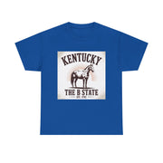 Kentucky Heritage Unisex Heavy Cotton Tee, Vintage Graphic Shirt, Horse Lover Gift, Authentic State Pride Apparel, Casual Everyday Wear, USA States Design
