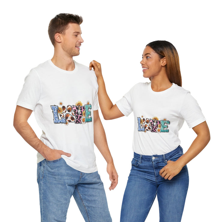 Love-Inspired Unisex Jersey Tee, Casual Wear, Gift for Her,  Sweetheart Gift, Summer Fashion, Festival Outfit