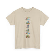 Colorful Cartoon Animal Unisex Heavy Cotton Tee - Gift for Animal Lovers, Cute T-Shirt for Kids & Adults, Fun Birthday, Casual Wear