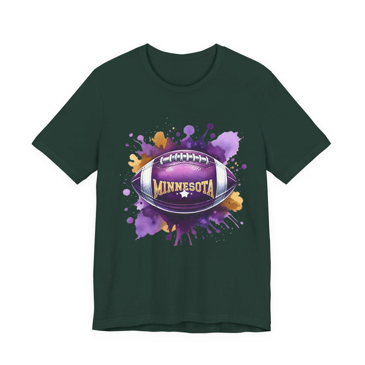 Minnesota Football Splash Tee, Unisex Short Sleeve, Sports Fan Shirt, Game Day Apparel, Football Design, Sports Design