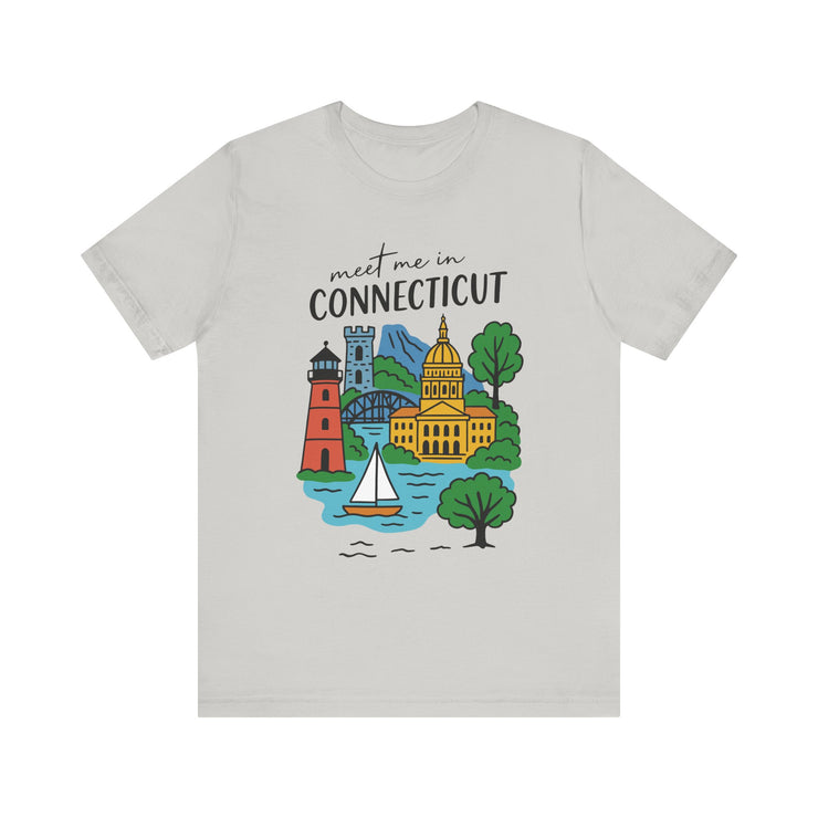 Connecticut Graphic Tee, Unisex Short Sleeve Shirt, Casual Travel Wear, Souvenir Gift, USA States Name