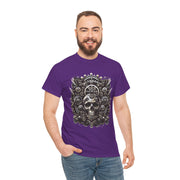 Gothic Skull Tee - Unisex Heavy Cotton T-Shirt, Unique Graphic Shirt, Casual Wear, Edgy Fashion, Gift for Him/Her, Halloween Style