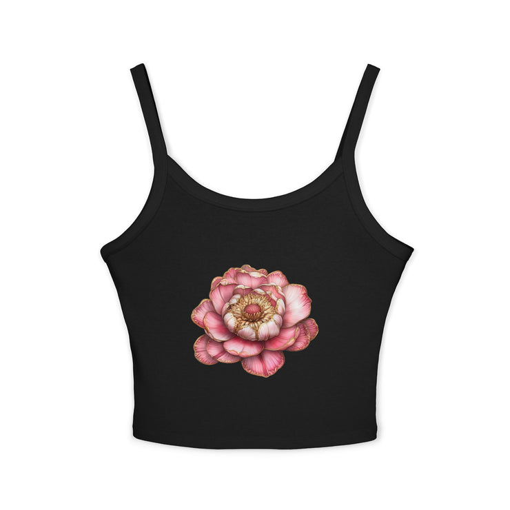 Floral Women's Spaghetti Strap Tank Top, Summer Top, Flower Graphic Tee, Beachwear, Gift for Her, Casual Wear