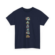 Colorful Cartoon Animal Unisex Heavy Cotton Tee - Gift for Animal Lovers, Cute T-Shirt for Kids & Adults, Fun Birthday, Casual Wear