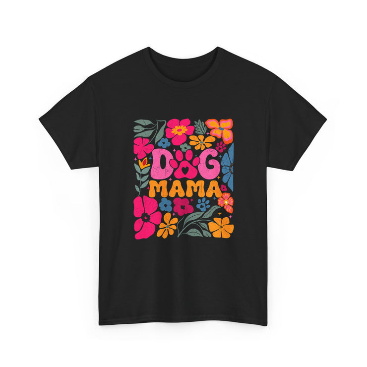 Dog Mama Floral Tee, Cute Dog Mom T-Shirt, Flower Design Unisex Cotton Shirt, Pet Lover Gift,