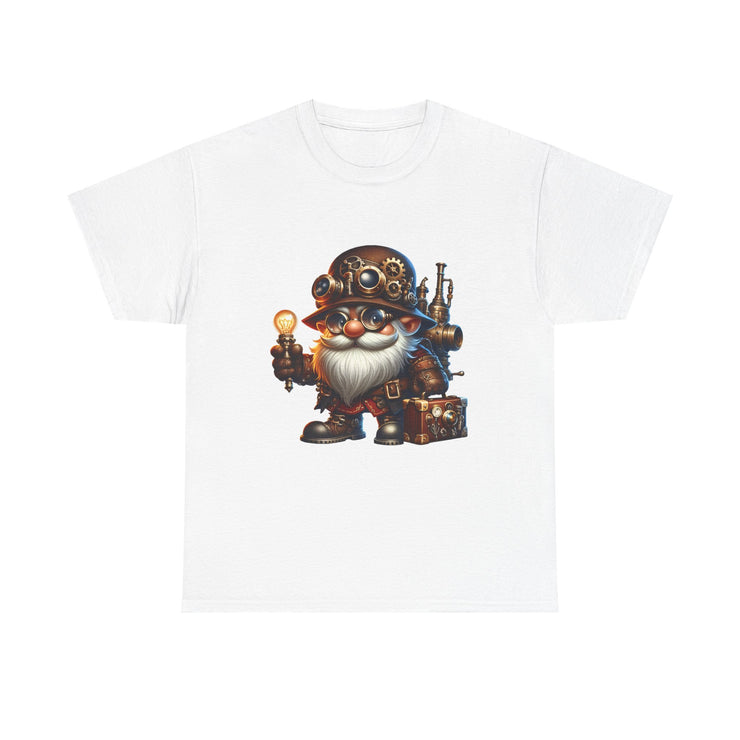 Unisex Heavy Cotton Tee with Whimsical Design, Perfect for Festivals, Gift for Gnome Lovers, Casual Everyday