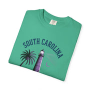 South Carolina Lighthouse T-Shirt, Unisex Garment-Dyed Tee, Coastal Vibes Shirt, Summer Travel Apparel, USA States Design