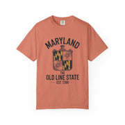 Maryland Pride Unisex Garment-Dyed T-shirt, Vintage Maryland Shirt, Maryland State Pride Tee, Gift for Marylanders, USA States Design