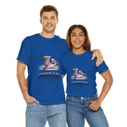 Louisiana Pelican Unisex Heavy Cotton Tee, Coastal Vibes Shirt, Gift for Louisiana Lovers, Casual Wear, Beach Trip T-Shirt, USA States Design