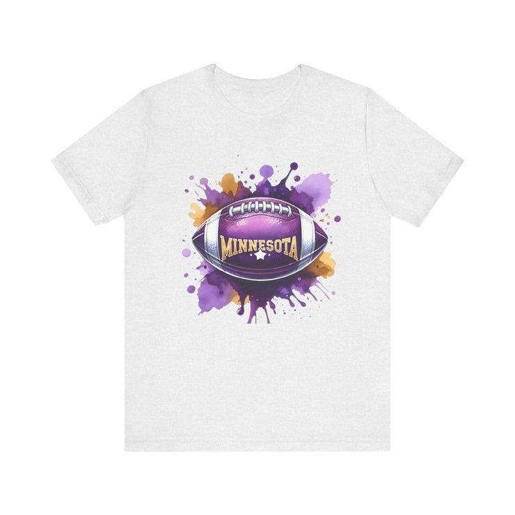 Minnesota Football Splash Tee, Unisex Short Sleeve, Sports Fan Shirt, Game Day Apparel, Football Design, Sports Design