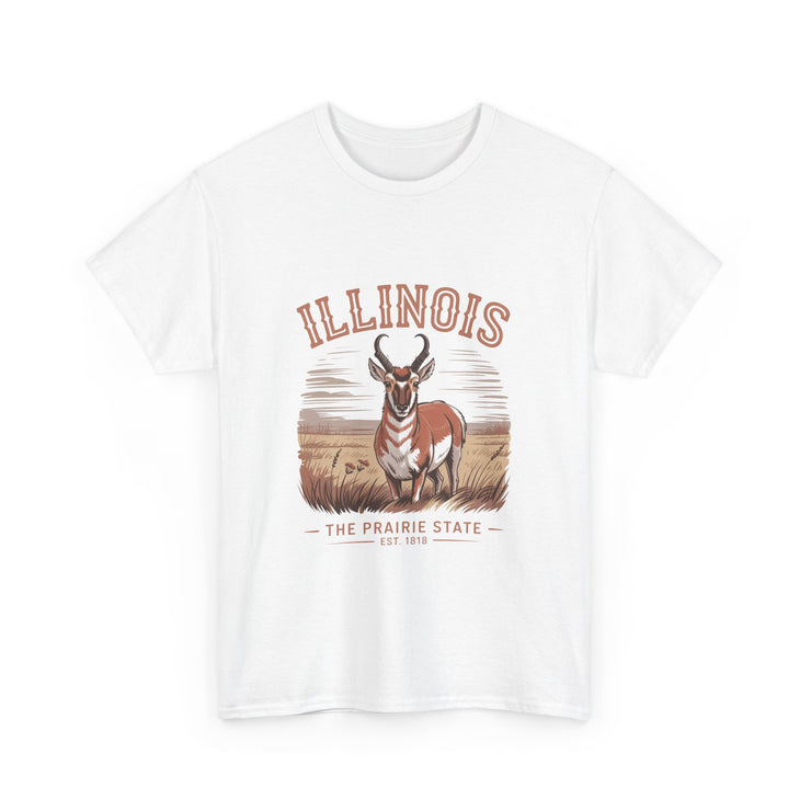 Illinois Prairie State Tee, Vintage Graphic T-Shirt, Unisex Casual Wear, Gift for Nature Lovers, Travel Souvenir, USA States Design