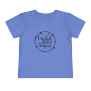 Toddler Purposeful Tee: Created with a Purpose, Kids Summer Shirt, Gift for Toddlers, Motivational Kids T-Shirt, Youth Casual Wear