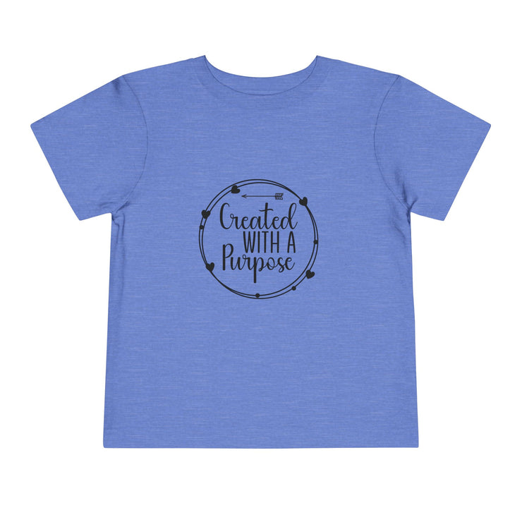 Toddler Purposeful Tee: Created with a Purpose, Kids Summer Shirt, Gift for Toddlers, Motivational Kids T-Shirt, Youth Casual Wear