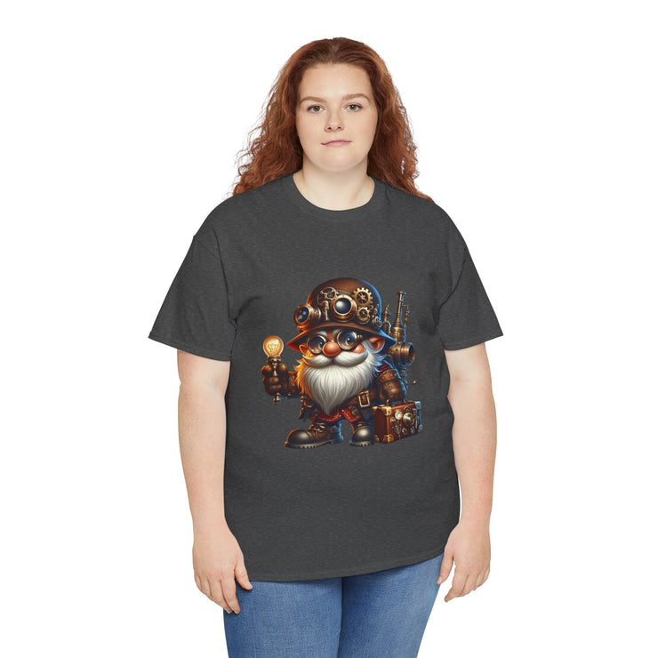 Unisex Heavy Cotton Tee with Whimsical Design, Perfect for Festivals, Gift for Gnome Lovers, Casual Everyday