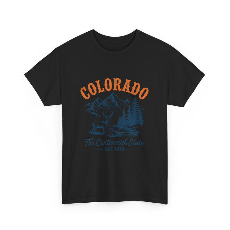 Colorado Adventure Unisex Heavy Cotton Tee, Outdoor Shirt, Gift for Nature Lovers, Travel Tee, USA State Design