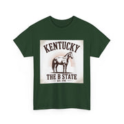 Kentucky Heritage Unisex Heavy Cotton Tee, Vintage Graphic Shirt, Horse Lover Gift, Authentic State Pride Apparel, Casual Everyday Wear, USA States Design