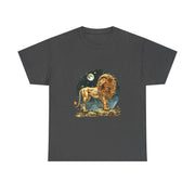 Majestic Lion Tee, Unisex Heavy Cotton Tee, Astrology T-Shirt, Animal Lover Gift, Birthday Present, Casual Style