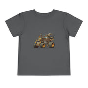 Toddler Short Sleeve Tee with Fun Vehicle Design, Birthday Gift, Kids' Fashion, Playtime Wear, Adventure Apparel
