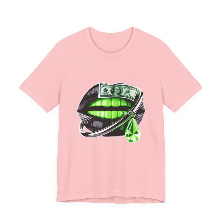 Green Glam Lip Graphic Tee | Unisex Jersey Short Sleeve Shirt, Fashion Tee, Trendy T-shirt, Gift for Her, Casual Wear