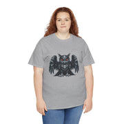 Owl Skull Graphic Tee, Unisex Heavy Cotton T-Shirt, Edgy Apparel for Halloween, Casual Wear, Gift for Gothic Style Lovers