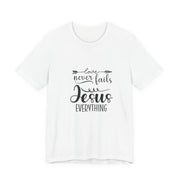 Inspirational Short Sleeve Tee - Love Never Fails, Christian Apparel, Faith-Based Gift,