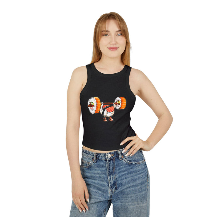 Sushi Lift Racer Tank Top - Gym Apparel, Fitness Wear, Workout Clothes, Sushi Lover Gift, Cute Tank for Summer
