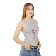 Floral Cocktail Tank Top, Women's Summer Top, Cute Crop Top, Beachwear, Party Outfit, Gift for Her
