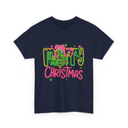 Festive Merry Christmas Tee - Unisex Heavy Cotton T-Shirt, Holiday Shirt, Christmas Gift, Cozy Winter Apparel, Family Gathering Outfit