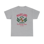Maryland Heritage Tee | Unisex Cotton Shirt, Old Line State Apparel, Travel Souvenir, Gift for Maryland Lovers, Vintage Maryland Design,USA States Design