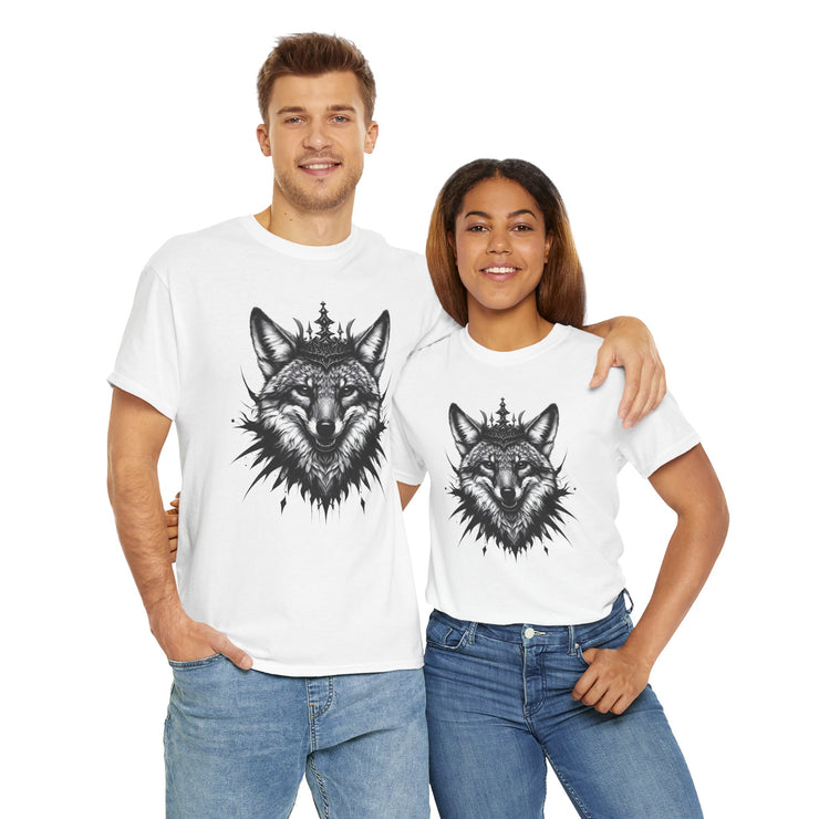 Wolf Head Graphic Unisex Heavy Cotton Tee, Cool Graphic Tee, Animal Lover Gift, Casual Summer Wear, Adventure T-Shirt