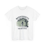 Massachusetts Vintage Unisex Heavy Cotton Tee, Rustic State T-Shirt, Travel Souvenir, Casual Wear, Gift for Locals and Tourists