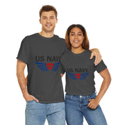 US Navy Winged Logo Unisex Heavy Cotton Tee, Military Apparel, Veteran Gift, Casual Wear, Patriotic Clothing, Gift for Him/Her