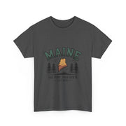 Maine Adventure Tee, Unisex Heavy Cotton T-Shirt, Casual Wear, Nature Lover Gift, Vacation Souvenir, Summer Outfit, USA States Design