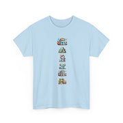 Colorful Cartoon Animal Unisex Heavy Cotton Tee - Gift for Animal Lovers, Cute T-Shirt for Kids & Adults, Fun Birthday, Casual Wear