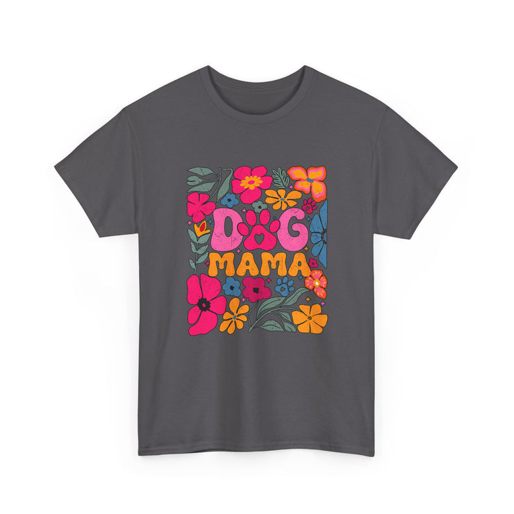 Dog Mama Floral Tee, Cute Dog Mom T-Shirt, Flower Design Unisex Cotton Shirt, Pet Lover Gift,