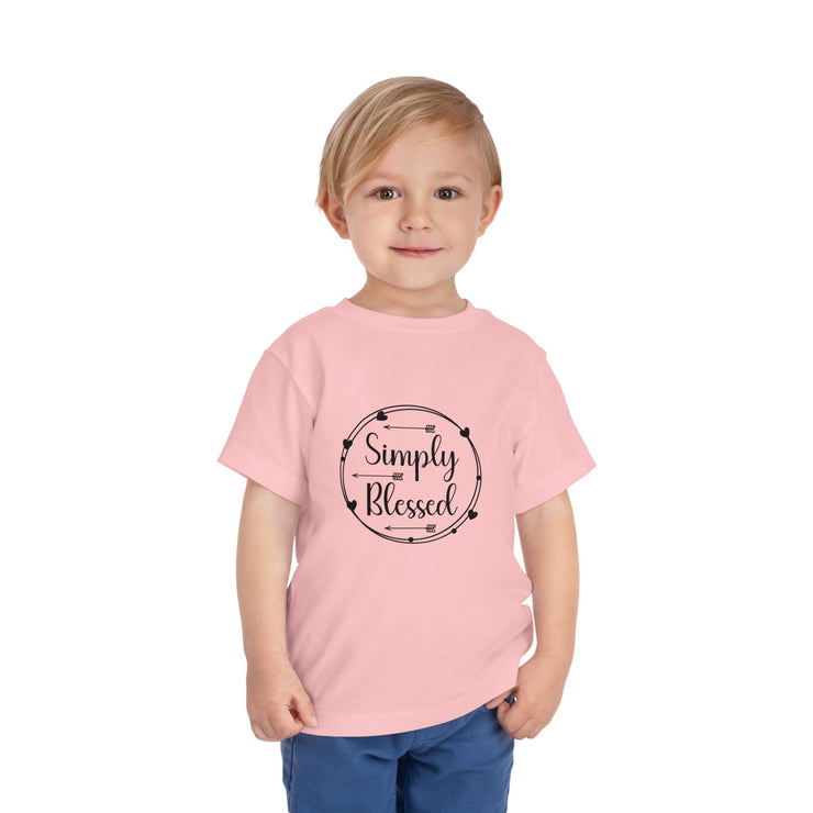 Toddler Short Sleeve Tee - Simply Blessed T-Shirt, Kids Blessing Shirt, Baby Shower Gift, Christian Toddler Wear, Everyday Comfort Tee