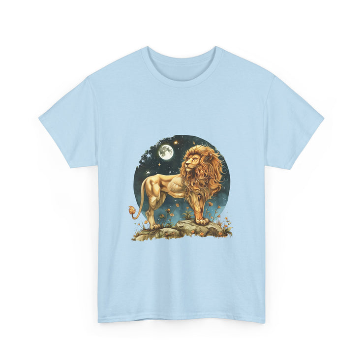 Majestic Lion Tee, Unisex Heavy Cotton Tee, Astrology T-Shirt, Animal Lover Gift, Birthday Present, Casual Style