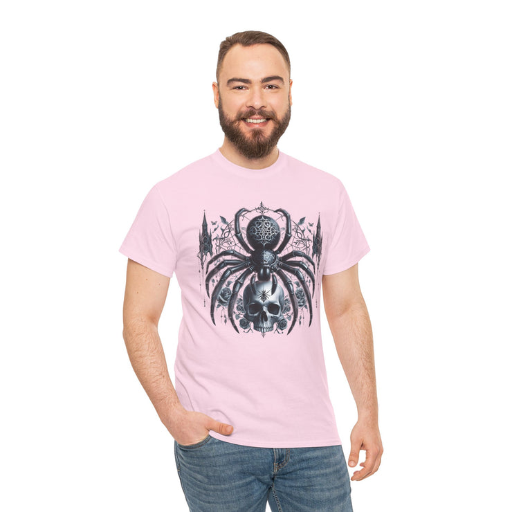 Gothic Spider Graphic Tee | Unisex Heavy Cotton Tee, Halloween Shirt, Alternative Fashion, Edgy Apparel, Gift for Her/Him