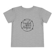 Toddler Purposeful Tee: Created with a Purpose, Kids Summer Shirt, Gift for Toddlers, Motivational Kids T-Shirt, Youth Casual Wear