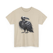 Gothic Vulture Tee, Unisex Heavy Cotton T-Shirt, Edgy Graphic Shirt for Music Lovers, Halloween T-Shirt, Alternative Fashion
