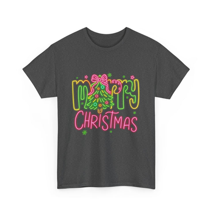 Festive Merry Christmas Tee - Unisex Heavy Cotton T-Shirt, Holiday Shirt, Christmas Gift, Cozy Winter Apparel, Family Gathering Outfit