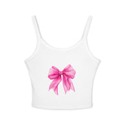 Pink Bow Spaghetti Strap Tank Top, Cute Summer Top, Women’s Fashion, Gift for Her, Casual Outfit, Beachwear