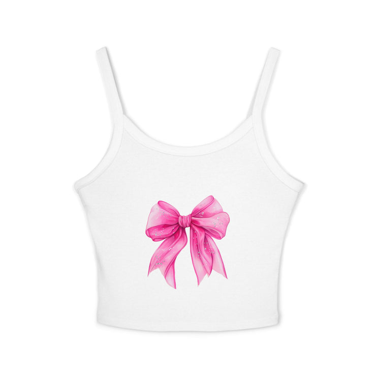 Pink Bow Spaghetti Strap Tank Top, Cute Summer Top, Women’s Fashion, Gift for Her, Casual Outfit, Beachwear