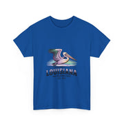 Louisiana Pelican Unisex Heavy Cotton Tee, Coastal Vibes Shirt, Gift for Louisiana Lovers, Casual Wear, Beach Trip T-Shirt, USA States Design