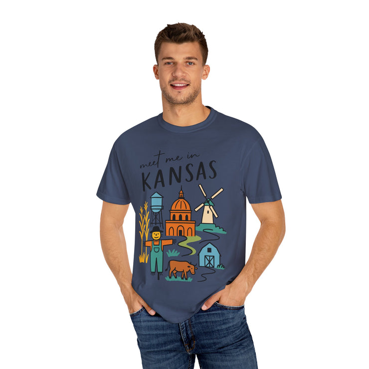 Kansas Adventure T-Shirt, Unisex Graphic Tee, Gift for Travelers,  USA States Design