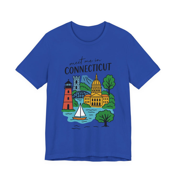 Connecticut Graphic Tee, Unisex Short Sleeve Shirt, Casual Travel Wear, Souvenir Gift, USA States Name