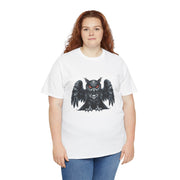 Owl Skull Graphic Tee, Unisex Heavy Cotton T-Shirt, Edgy Apparel for Halloween, Casual Wear, Gift for Gothic Style Lovers