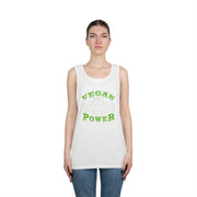 Vegan Power Tank Top | Unisex Heavy Cotton Gym Shirt, Workout Apparel, Fitness Gift, Eco-Friendly Exercise Tee